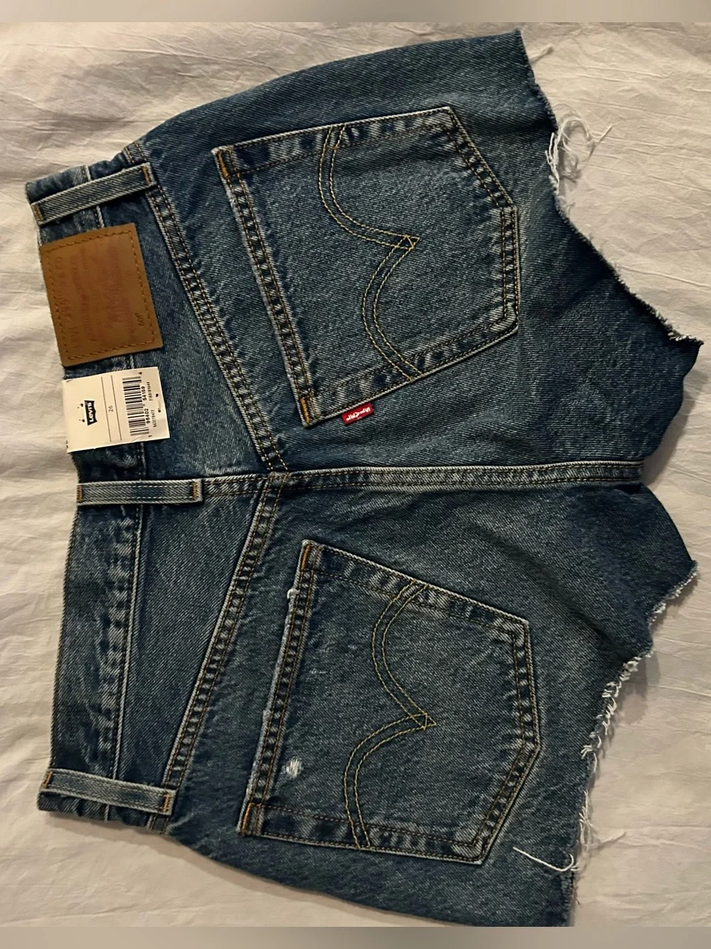 NWT Levi's 501 Distressed Denim Shorts in Dark Blue